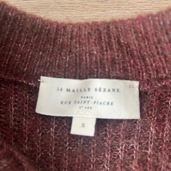 Sézane Othello Cardigan Alpaca Wool Chunky Knit Button Front, Mocha Brown S - Picture 4 of 7